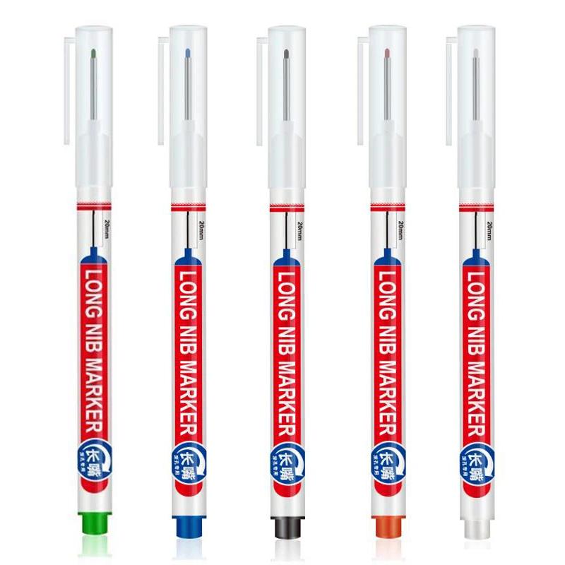 20mm Long Head Markers Bathroom Woodworking Perforating Decoration Multi-purpose Deep Hole Marker Pens Red/Black/Blue/Green Ink