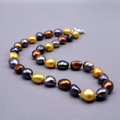 Vintage Perle Halskette Barock Unregelmäßige Form Natürliche Perle Halskette Seltsame Farbe Damen Halskette Mom Geschenk Kostenloser Versand