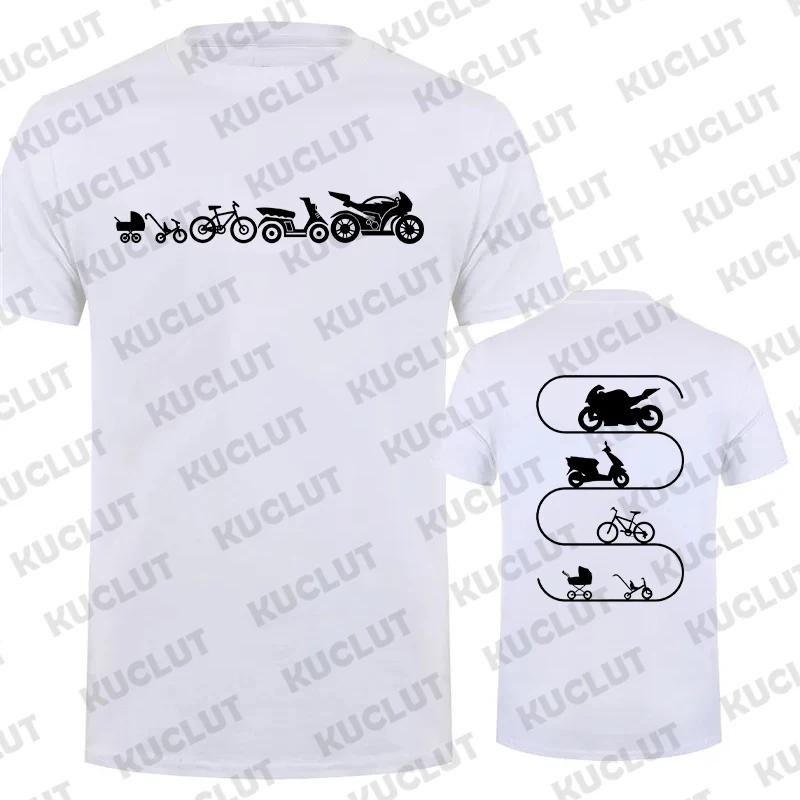Men T-Shirt Motorcycles Evolution ECG Graphic Y2k Tops Funny Hip Hop Streetwear Two-sided Short Sleeve Tees Oversized Clothing