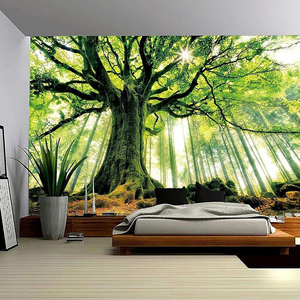 1 Pezzo Arazzo da Parete Albero della Foresta Naturale Medio e Grande Stampa 3D Arte da Parete Appeso a Parete Camera da Letto Soggiorno Decorazione Dormitorio