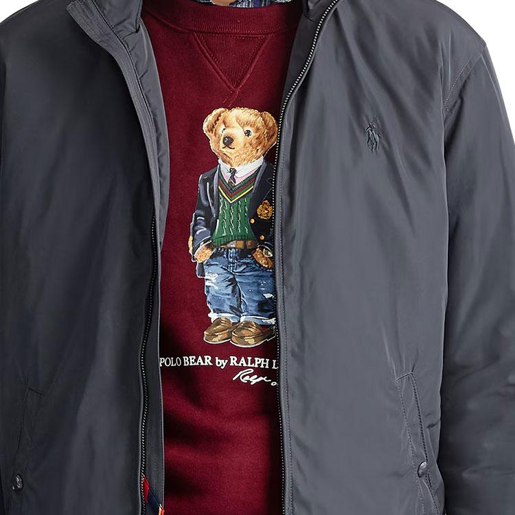 Polo Ralph Lauren Solid Color Polo Pony Embroidered Zip Collar Casual Jacket Men jackets Gray 710728196-002