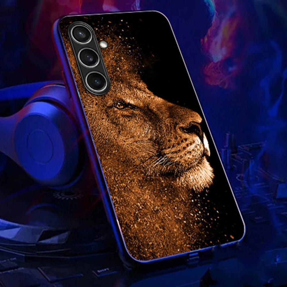 For Samsung Galaxy S24 FE Case Call Flash Series Pattern Printing Tempered Glass+TPU Combo Phone Case