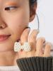 Beams Boy Women's Pearl Ribbon Ring, White, Free Size, 13421211960