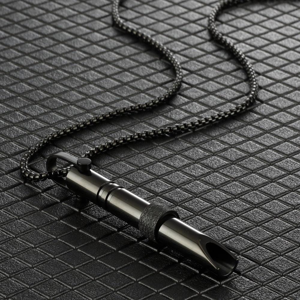 Turn the Beads to Adjust Breathing Meditation Mindfulness Whistle Pendant Necklace Jewelry
