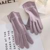 Warm Gloves Single Layer Women's Elegant Lace Houndstooth Outdoor Riding Cold Proof and Wind Proof Touch Screen Autumn and Winter Gloves