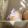 Colorful Geometric Pattern Cushion Cover Soft Short Plush Pillow Cover Smooth Cozy Texture Aesthetic Cushion Case Home Decor