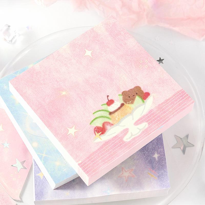 Flowing Light Phantom Dream Sticky Notes Pad – 100 Sheets, No Adhesive, for Student Journals & Decoration