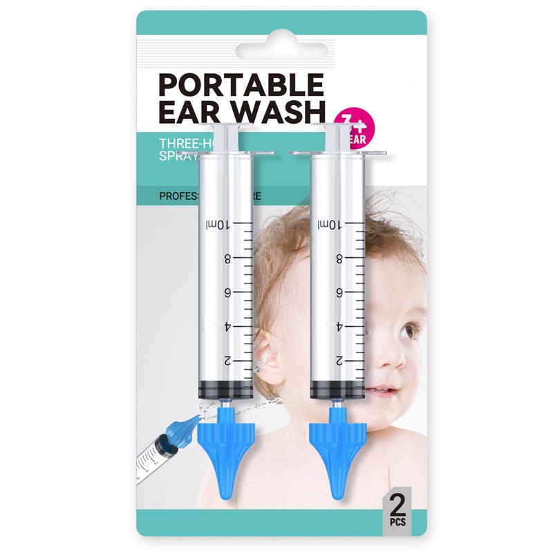 2Pcs Baby Ear Syringes for Removing Ear Wax Children Adult Water Irrigation Ear Cleaning Flusher Tool with Silicone Tip
