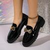 Fashion Women's Fashion Thick Heel Loafers Spring New Round Head Deep Bow Soft Sole Anti-slip Wear-resistant Single Shoes