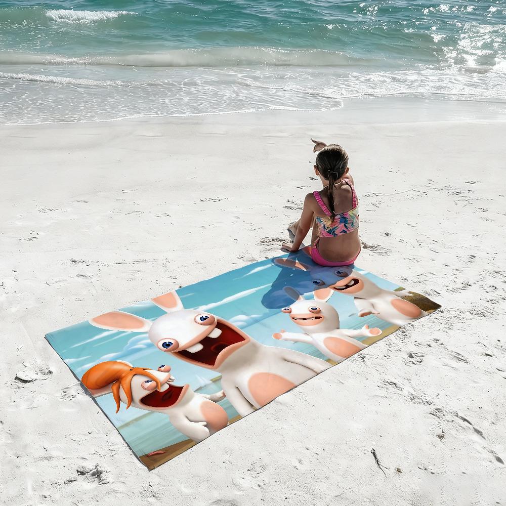 Cartoon R-Raving Cute R-Rabbids Funny Towel Shower Sauna Travel Spa Quick Dry Gym Accessories Soft Large Beach Towels