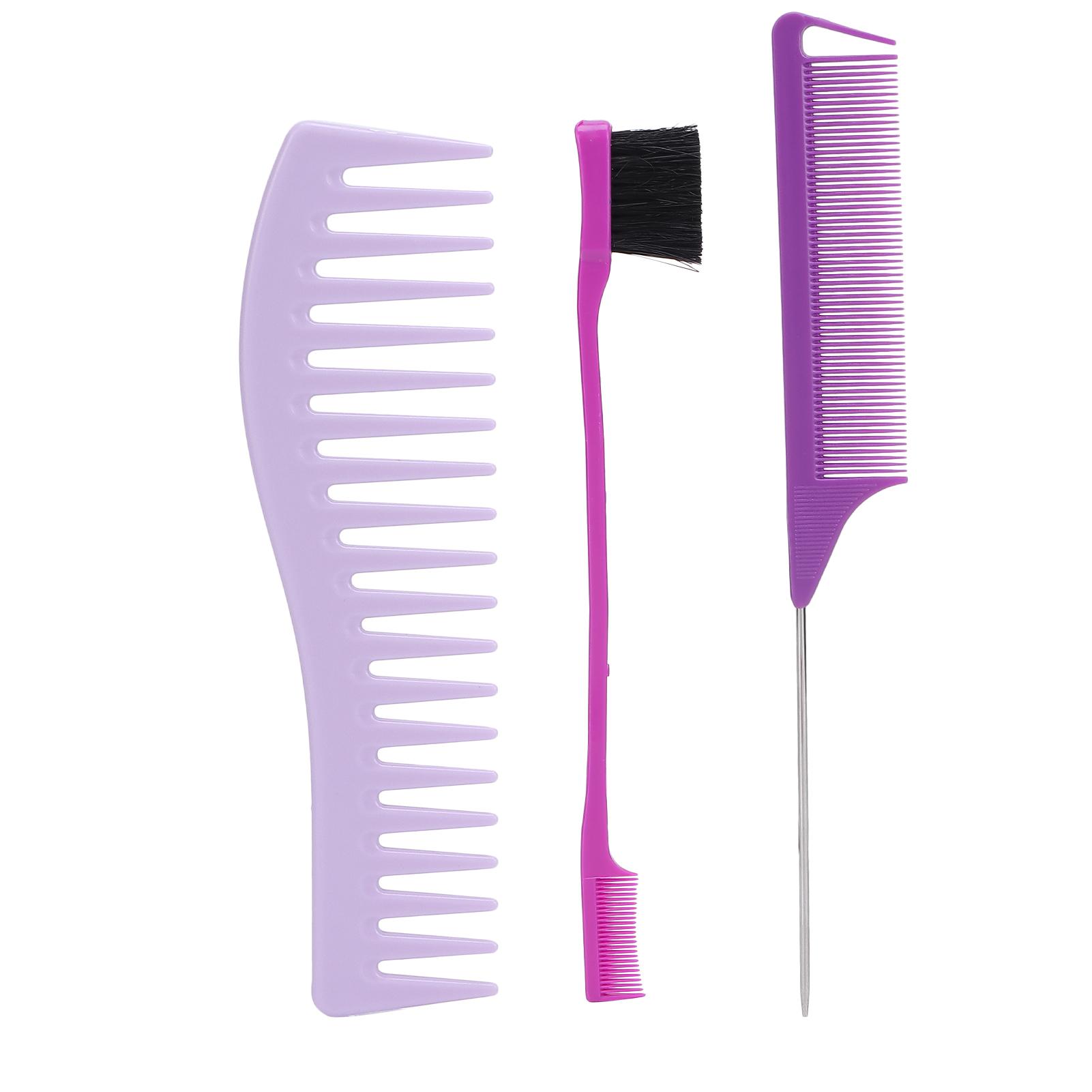 

Расческа для окрашивания волос с широкими зубцами и расческой в виде крысиного хвоста, набор расчесок для укладки волос для домашнего салона