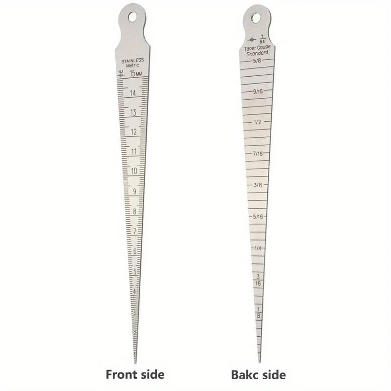 Taper Gage 1/32-5/8 Inch 1-15mm Stainless Gap Hole Taper Welding Gauge Test Ulnar Inch & Metric