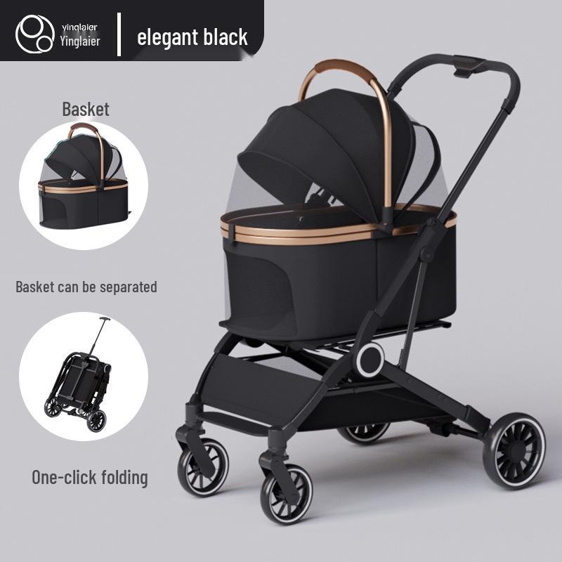 Lightweight Foldable Pet Stroller for Small Dogs & Cats