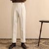 Pantaloni da abito casual da uomo a vita alta, dritti e larghi, con fibbia Naples Paris