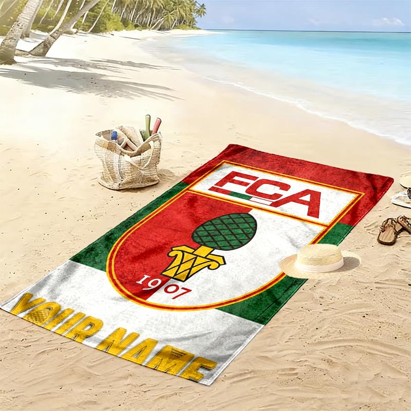 Custom Name Augsburg Print Beach Towel, Large Soft Quick Dry Towel for Beach Camping Swimming