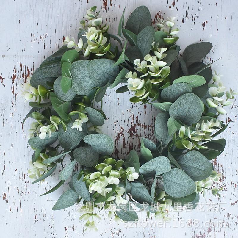 Artificial Eucalyptus Wreath Small Door Decor Floral Ring Front Wall Hanging Home Garden Interior Decoration