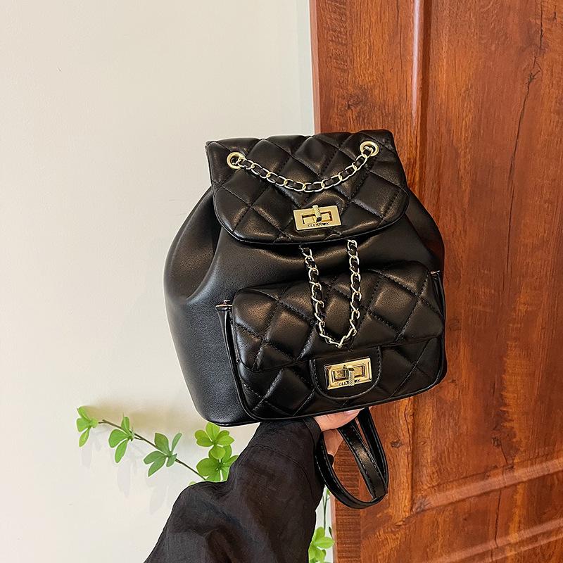 Rautenketten-Rucksack Damen neu Frühling und Sommer vielseitige Bucket Bag Mini kleiner Rücken