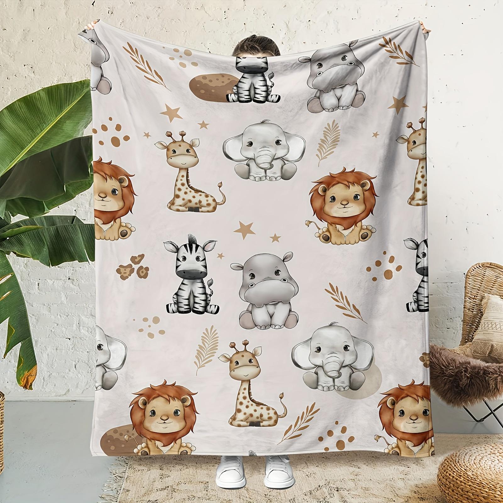 

Adorable Safari Blanket: Embrace The Cute Animal Design, Ultra-Soft Fabric, And Cozy Vibes For Your Child S Room Decor W60H190(CM)-1 Pcs