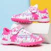 New children's broken nail football shoes boys and girls flat non-slip primary and secondary school sports shoes Velcro football