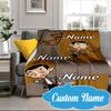 Custom Name Bean's Head Adventure Blanket bed sofa Blanket Flannel Blanket for Camping, Hiking, Picnic Essentials,gift for Fan family