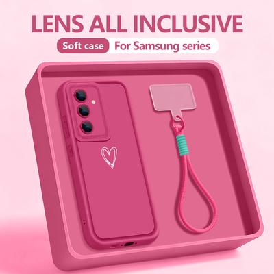 Einfaches Liebesherz-Muster Lanyard Handyhülle Für Samsung Galaxy A7 A37 A6 A36 A26 A17 A16 A A4 A1 A3 G Weiche TPU-Hülle