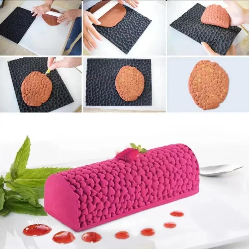 Resuable Cake Texture Silicone Baking Mold Non-stick Pastry Swiss Roll Chocolate Ice Cream Decorative Tools Gadgets Accessories