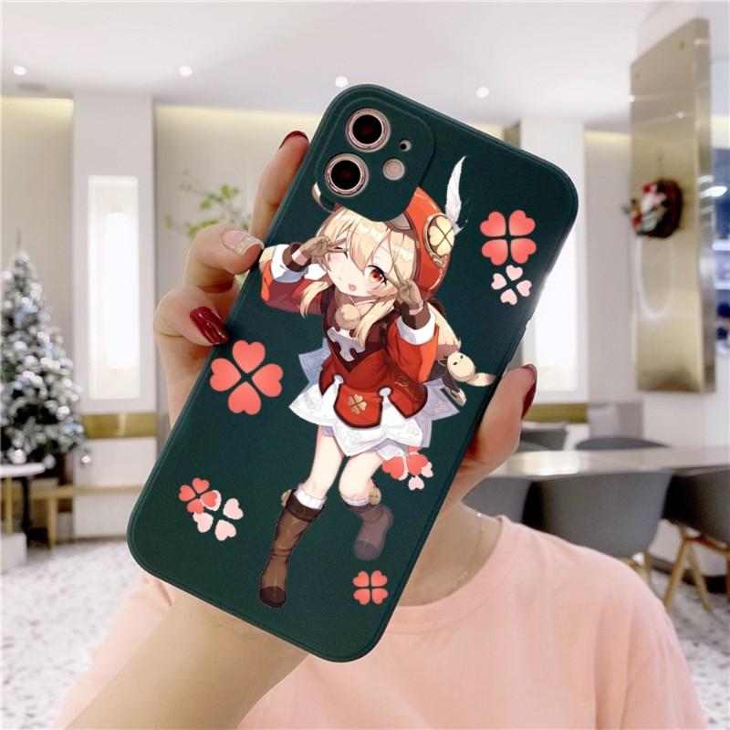 Genshin Design Phone Case For IPhone 14 11 12 13 Pro Max X XR XSMax 6 6S 7 8 Plus SE 2022 Soft Square Color Phone Cover