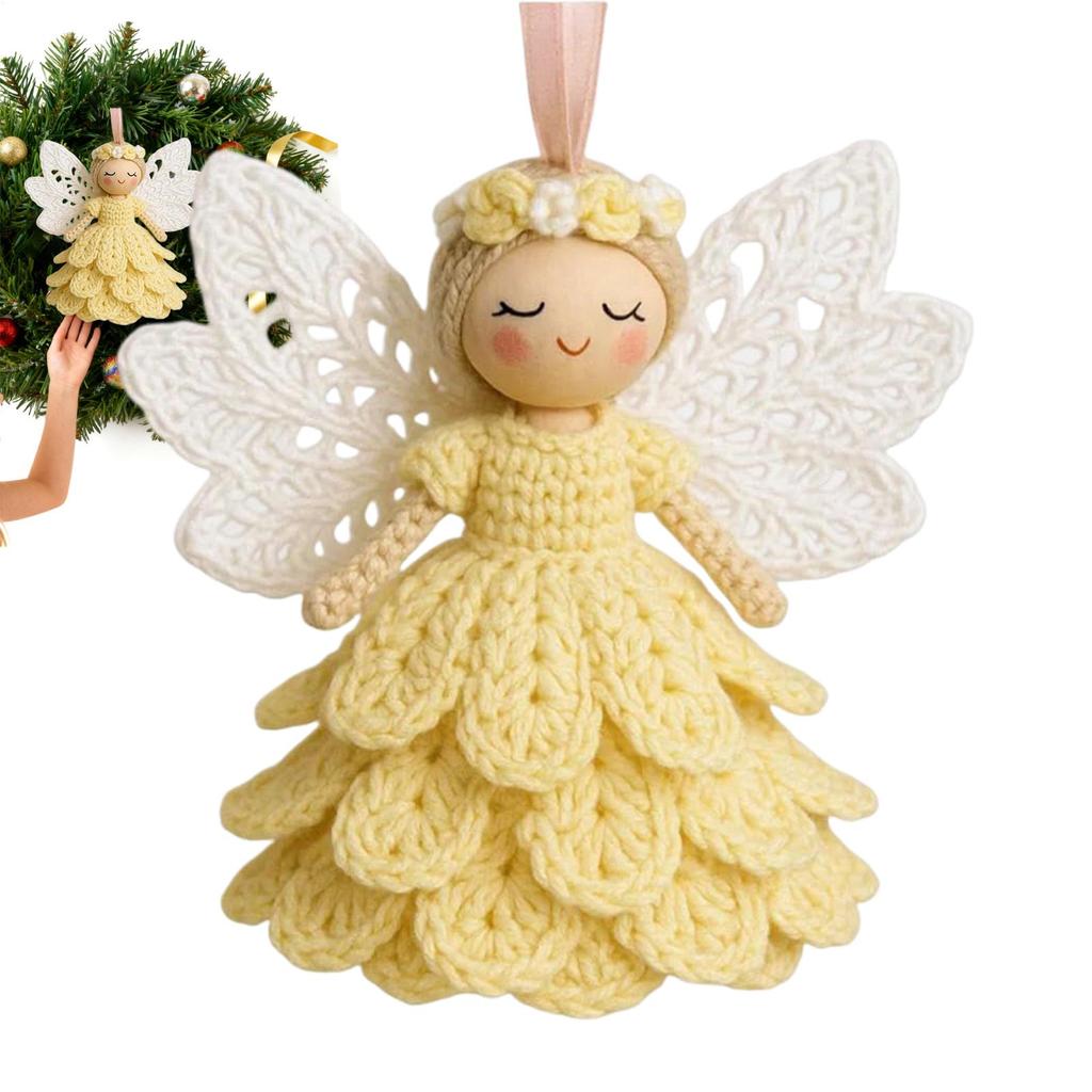 DIY Angel Decorative Crochet Set Homemade Beginner Crochet Craft Kit Material Pack Crochet Angel Christmas Tree Ornament