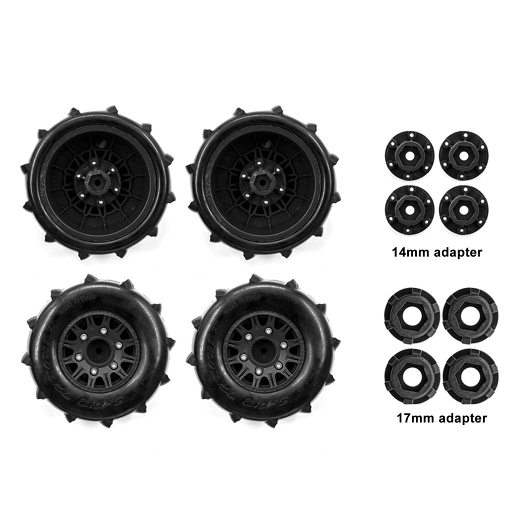 RC Paddle Tires Off Road Snow Sand Paddle Tires 4pcs Replacement for 1 10 Short Course Truck 727 Slash K1 RC Car