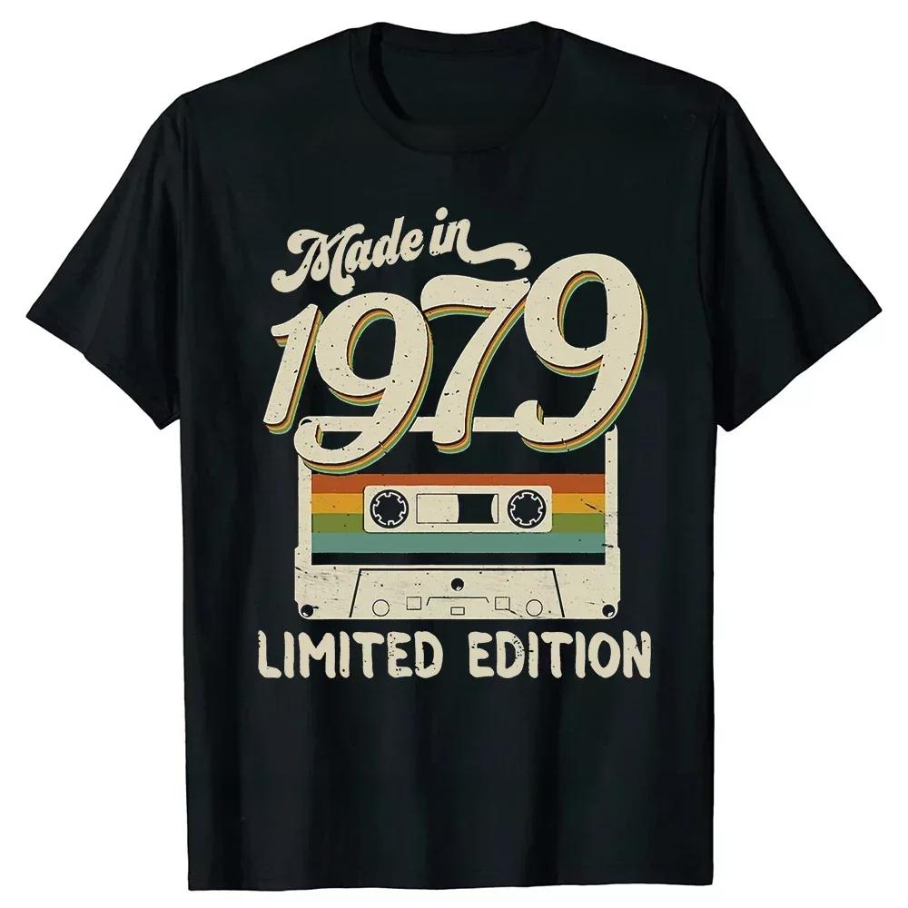 SpringSummer New 45th Vintage Legends Born In 1979 45 Years Old Pattern Printed Cotton Casual Short Sleeve Round Neck Tshirt