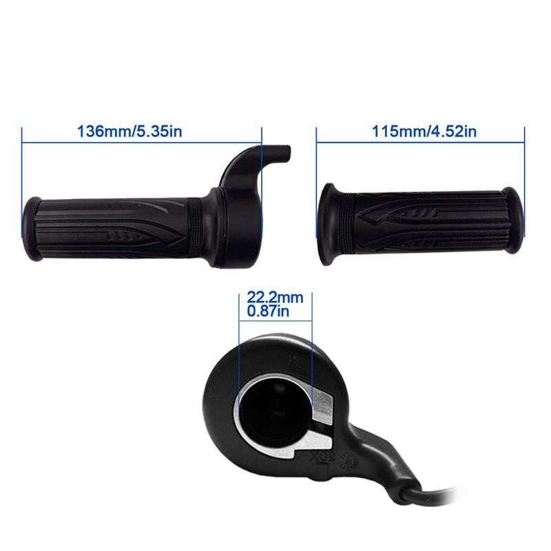Right Handle Throttle Full Twist Throttle 24V 36V 48V 60V 72V With 3-Pin Waterproof/Sm Connector Suitable For Electric Bicycle