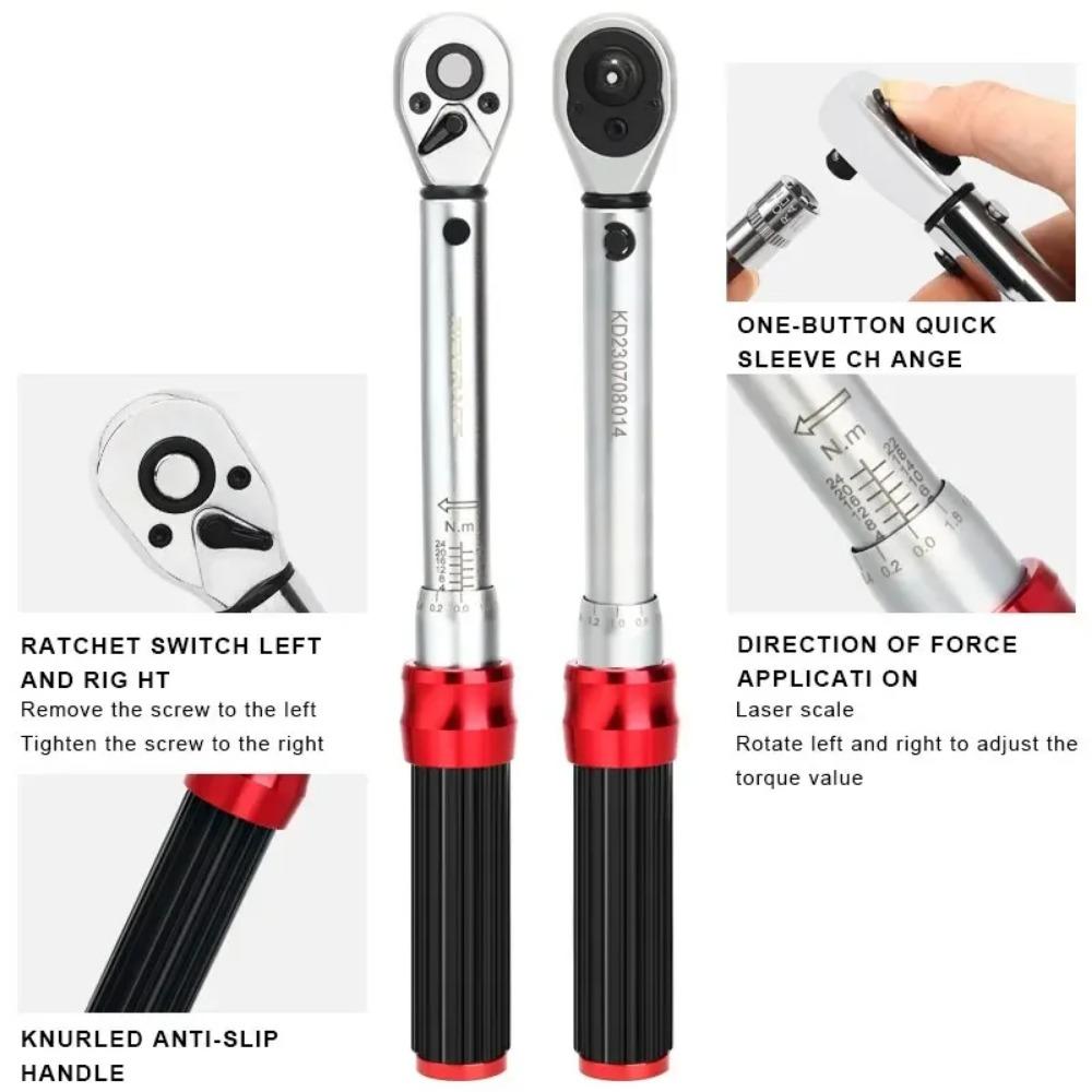 Bisiklet Tork Anahtarı Seti 15 Adet 1/4" 2-24Nm Çift Yönlü Bisiklet Allen Anahtarı Alet Soket Anahtarı Pro Motosiklet Tamir Takımı