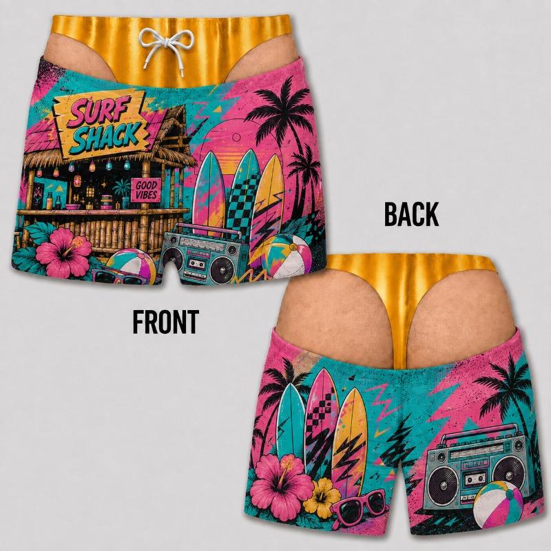 Funny Beach Shorts Fake Underwear Swim Trunks Bachelor Party Prank Summer Fashion Swim Trunks Fake Underwear Beach Shorts Moto