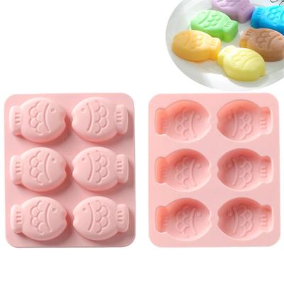 Silikonformar För Tvål Handgjord Tvålform Gör-det-själv Rund Söt Guldfiskform Tillverka Tvålar Ljus Choklad BPA-fri