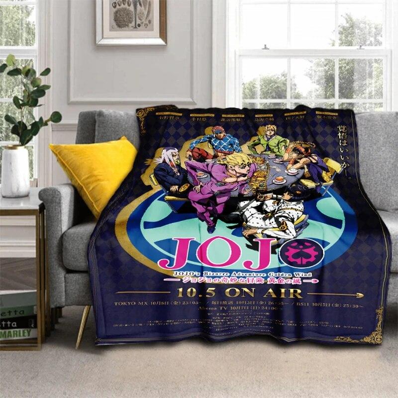 Anime Jojo Bizarre Adventure Cosplay Body 3D Printed Flannel Blanket for Beds Hiking Picnic Fashionable Bedspread Throw Blanket