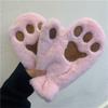Autumn Fluffy Full Finger Windproof Cat Claw Gloves Winter Paw Mittens Plush Anime Cosplay Gloves