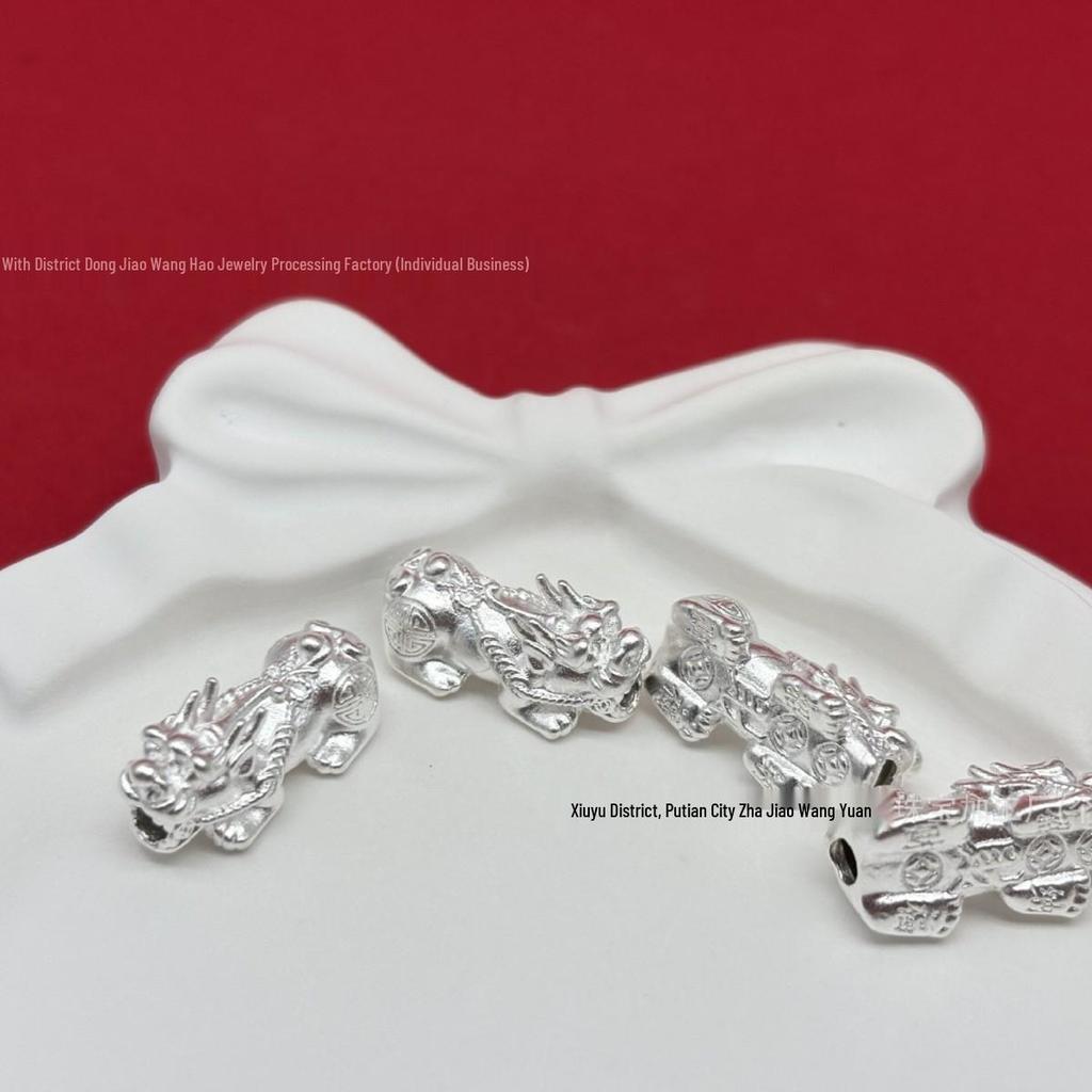 999 Sterling Silver Pixiu Wealth-Attracting Beaded Bracelet