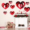 16pcs 3D Red Heart Garland Valentines Day Decor Love Heart Hanging String Garland Wedding Anniversary Birthday Party Supplies