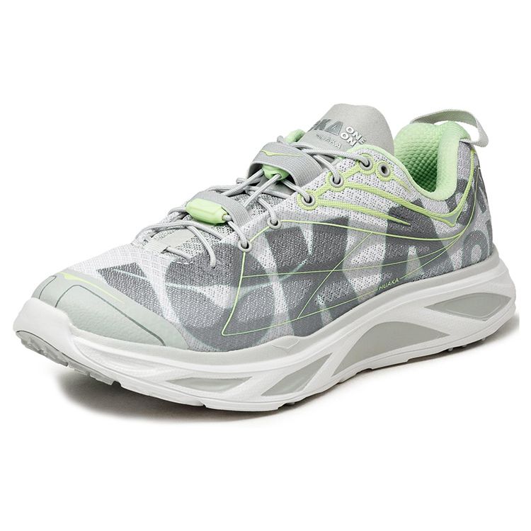 HOKA Huaka Origins Harbor Mist Lime Glo Unisex Sneakers Grey Lime-Glow 1134452-HMLG