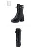 Women's Chunky Heel Leather Ankle & Mid-Calf Winter Boots with Velvet Lining