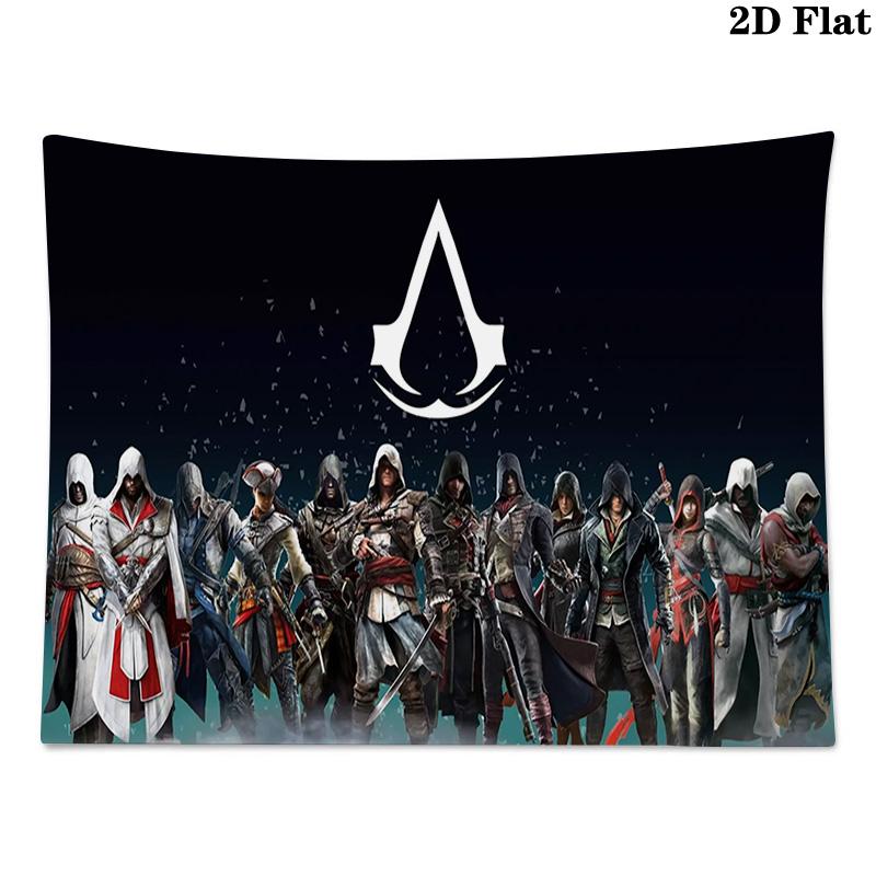Assassin Creed Wall Tapestry Aesthetic Wall Hanging Printed Fabric Blanket Decorative Tapestries for Bedroom Living Room Home Decor