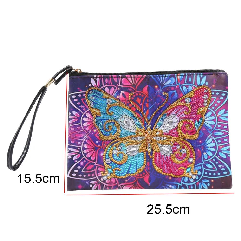 DIY Special Diamond Painting Pouch Peafowl Butterfly Flower Leather Chain Bags Women Storage Bag Diamond Embroidery Wallet Pouch