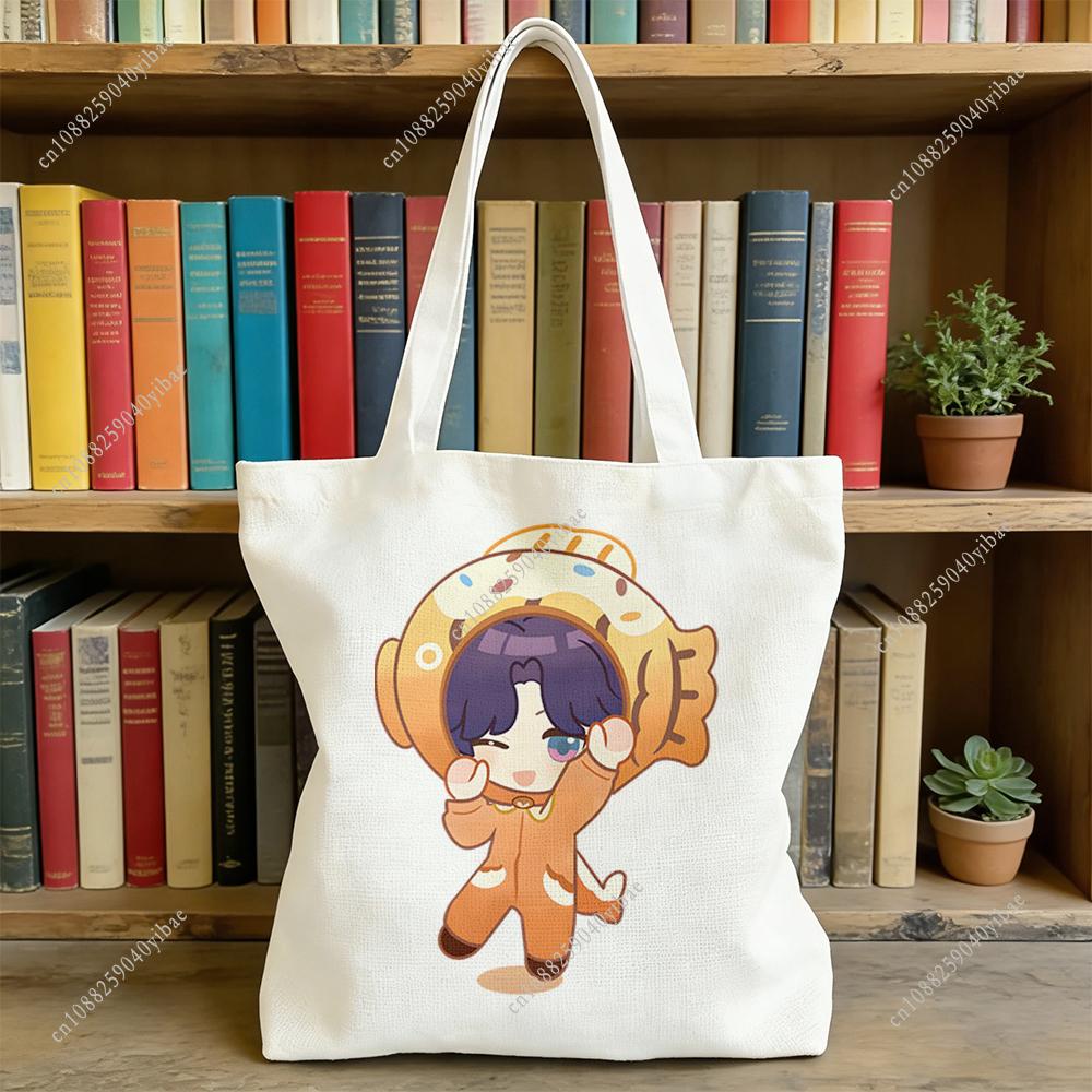 35x40CM Love and Deepspace Cute Rafayel Marine Life Handbag Anime Cosplay Qiyu Cartoon Single-shoulder Canvas Bag Game Fans