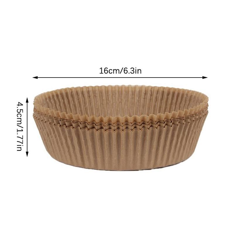 50Pcs 16Cm Air Fryer Disposable Paper Liner Mat Wood Pulp Steamer Baking Mats