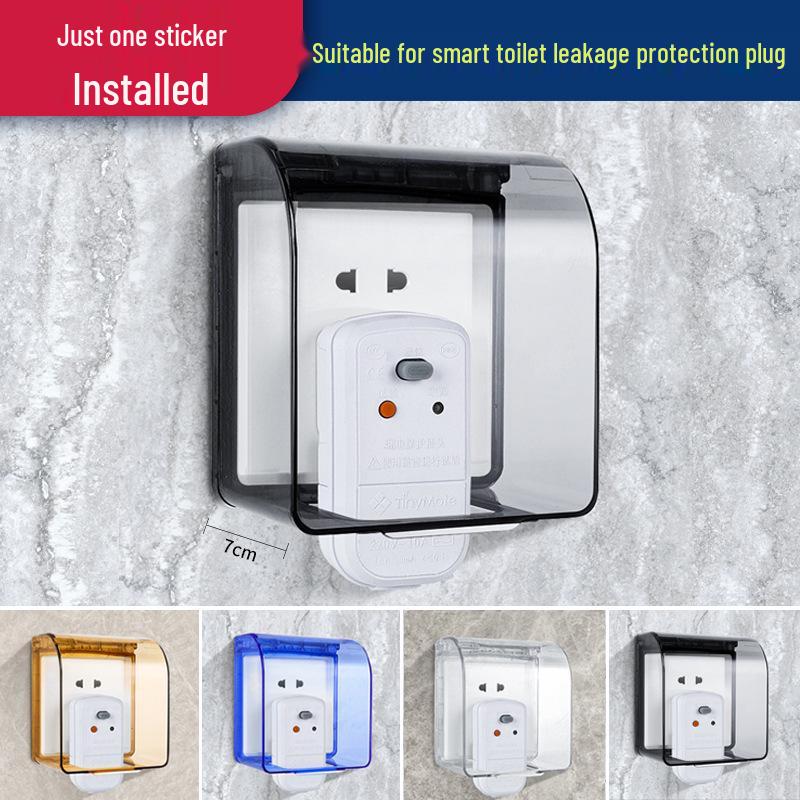 86 Type Transparent Self-Adhesive Waterproof Socket Cover for Bathroom Switches