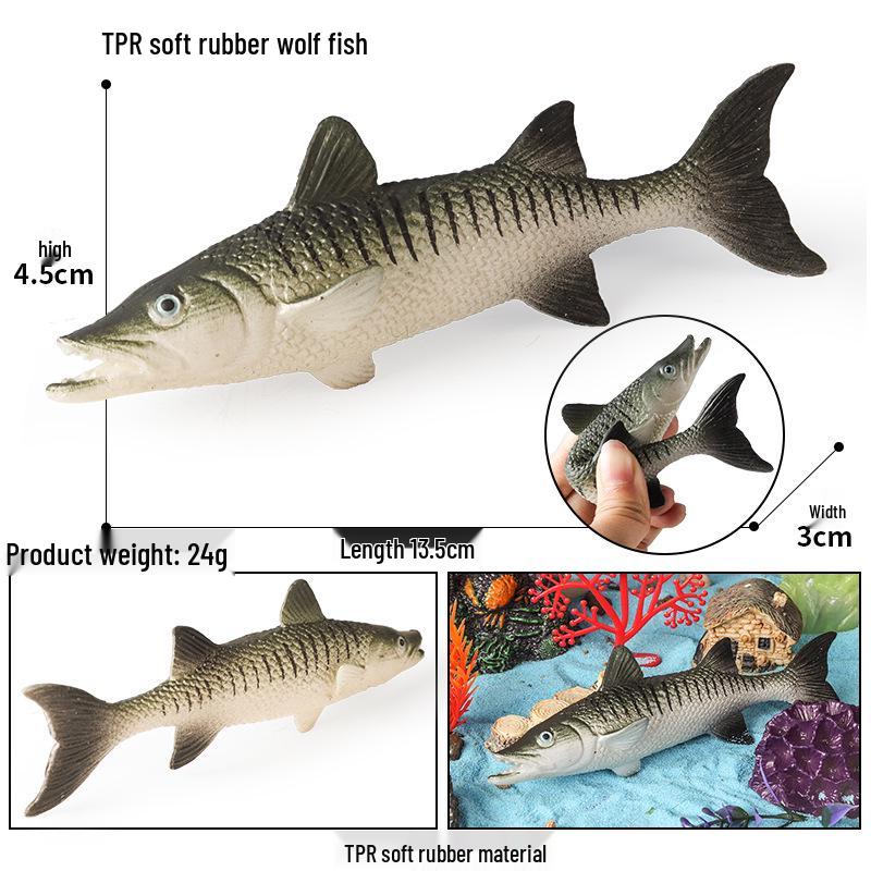 Kids' Marine Animal Model Stress Relief Toy Set: Pufferfish, Octopus, Crab, Shark, Dunkleosteus