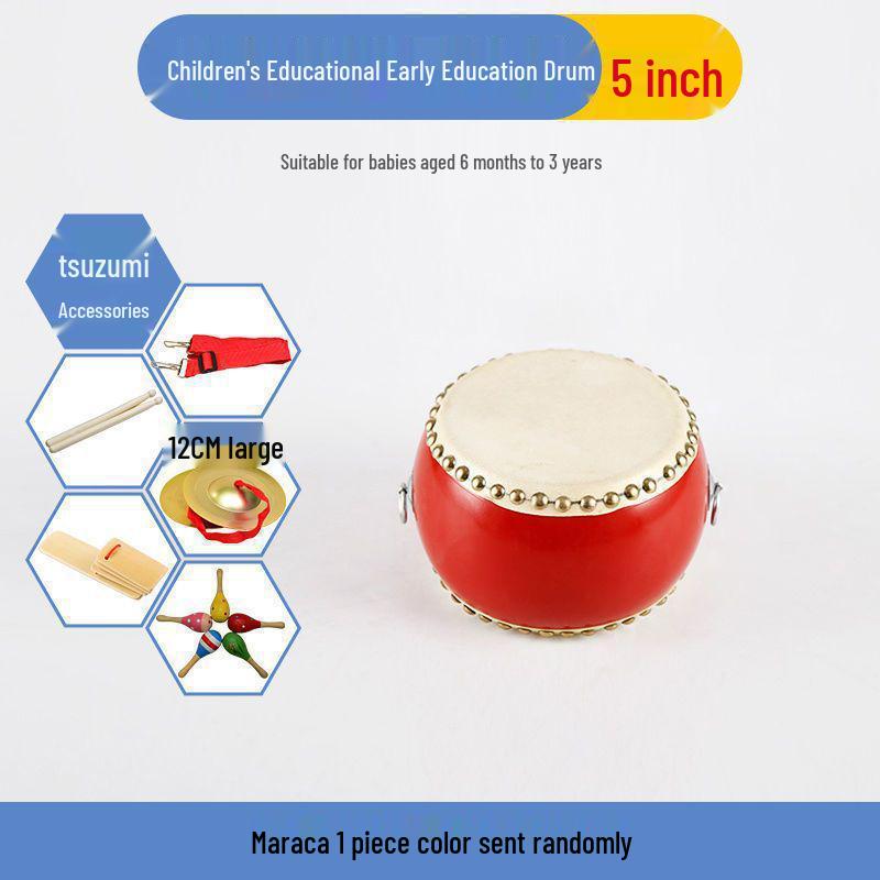 Kogane Inch Cowhide Drum: Children's Small Drum and Percussion Instrument.