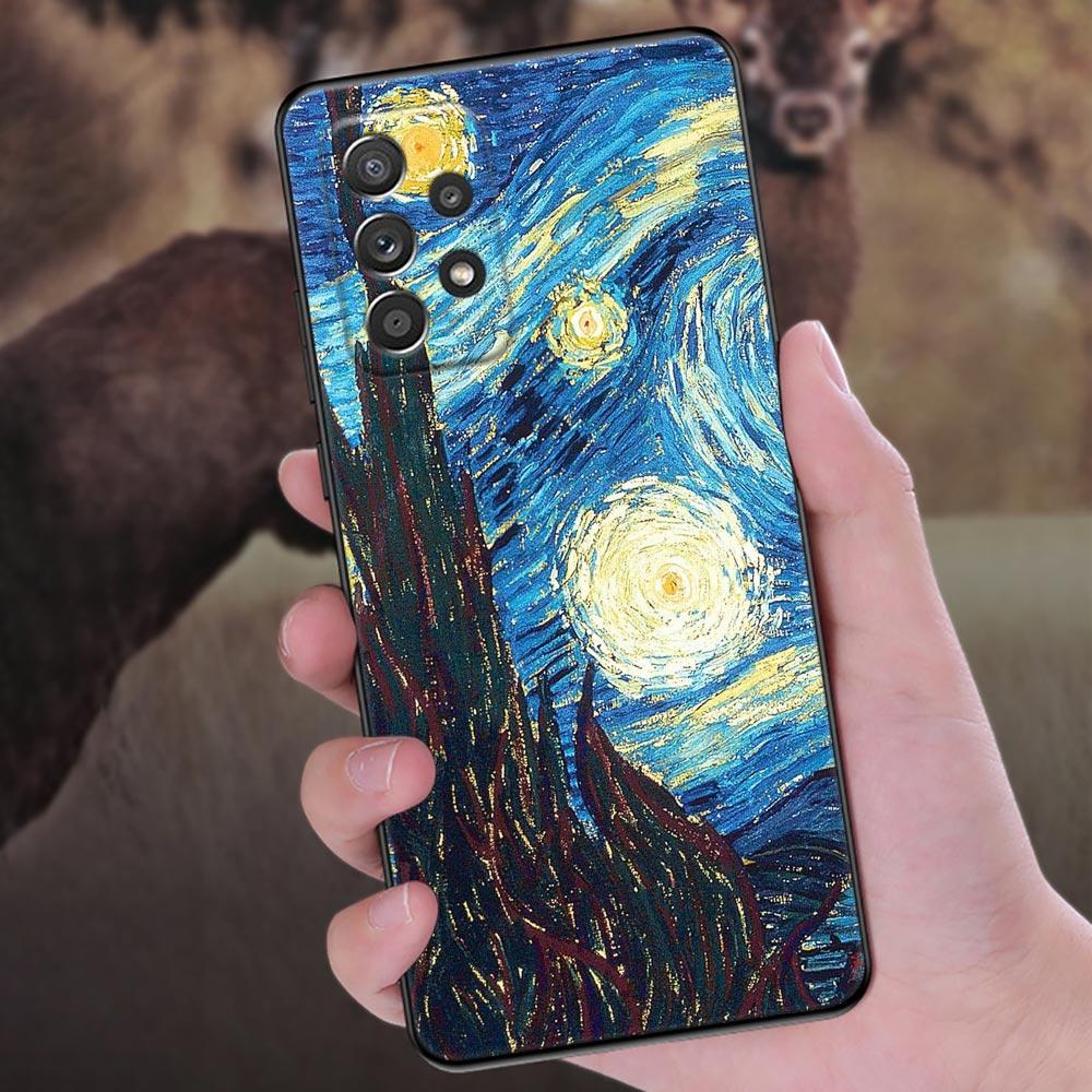 

Чехол для телефона Звездная ночь Ван Гога для Samsung Galaxy A57 A56 A37 A55 A36 A26 A54 A52 A35 A34 A25 A17 A16 A15 A07 Мягкий чехол Samsung A37 5G