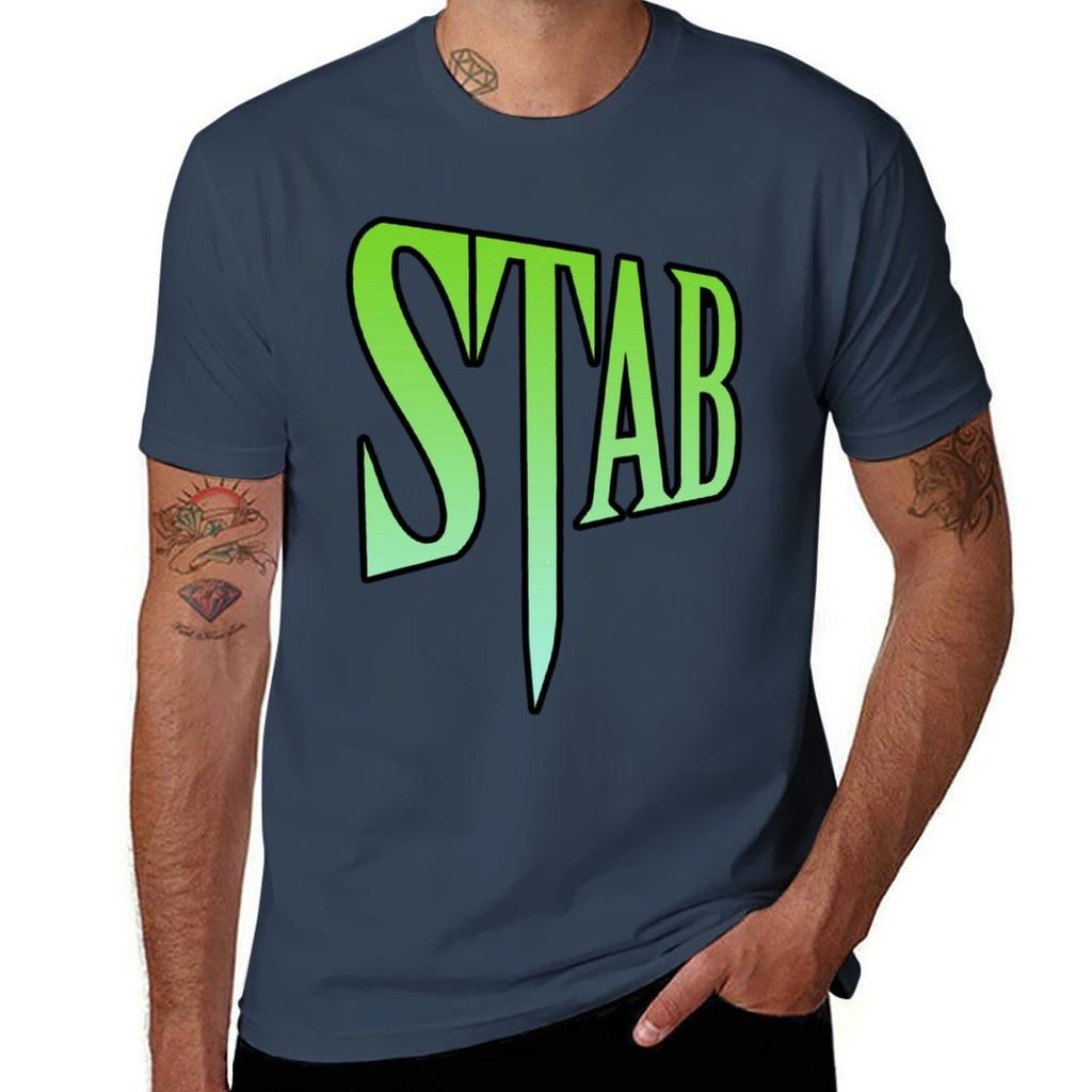 Stab T-Shirt Blacks Summer Tops Hippie Clothes Tops Big and Tall T Shirts for Men