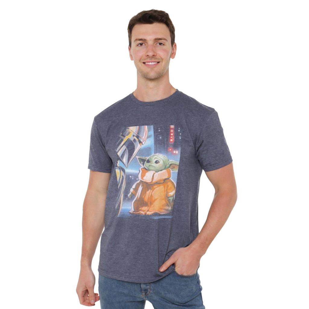Star Wars The Mandalorian Mens Heather Grogu T-Shirt